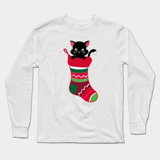 Cute Kitten Christmas Stocking Stuffers Cat Gift Shirt for Cat Lovers Long Sleeve T-Shirt